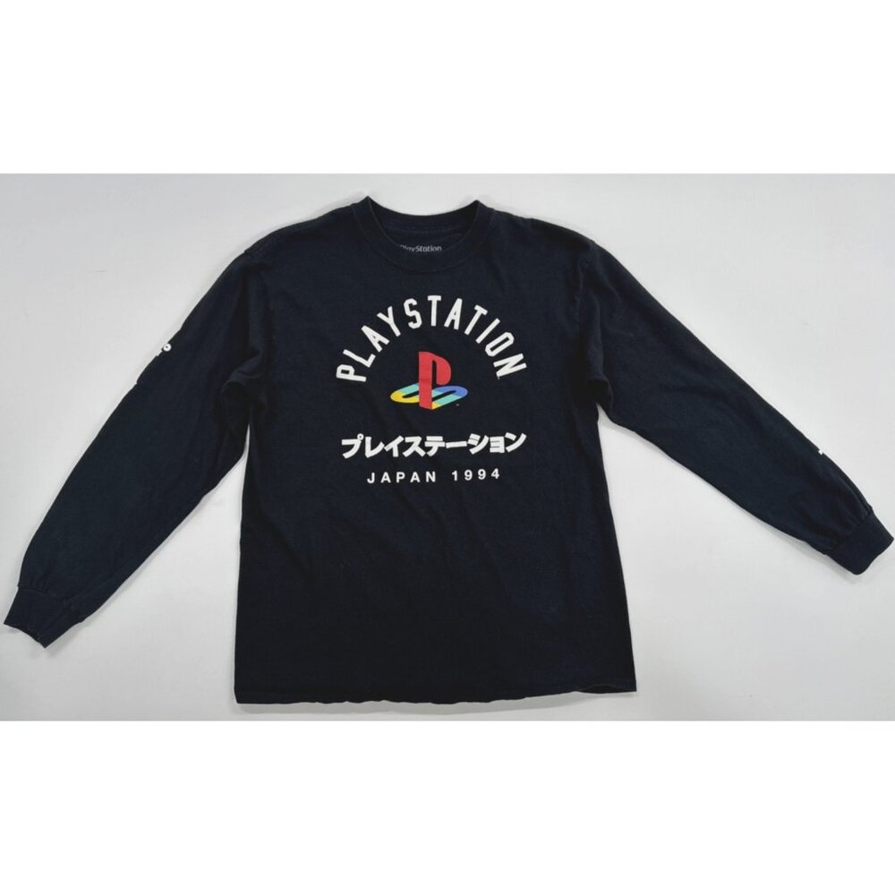 Playstation Shirt Mens Medium Black Japan 1994 Video Game Spell Out Graphic Logo